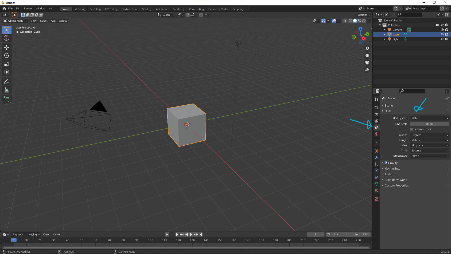How to change Blender Units Setting