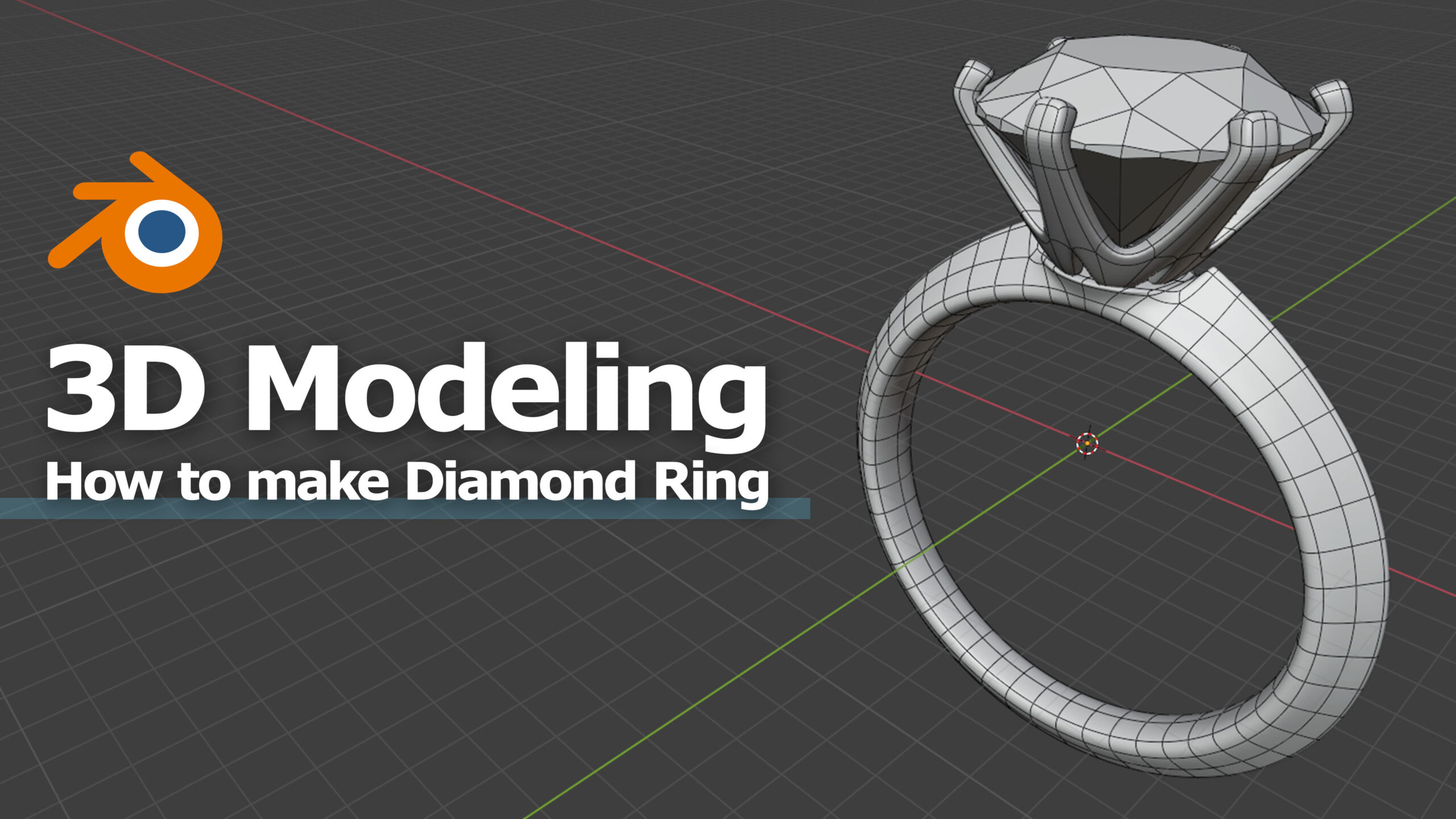 Blender Diamond Ring 3D modeling
