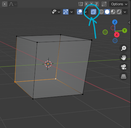How to select Vertices, Edges, Faces behind object in Blender