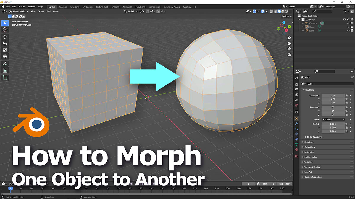Blender Morph one object to another
