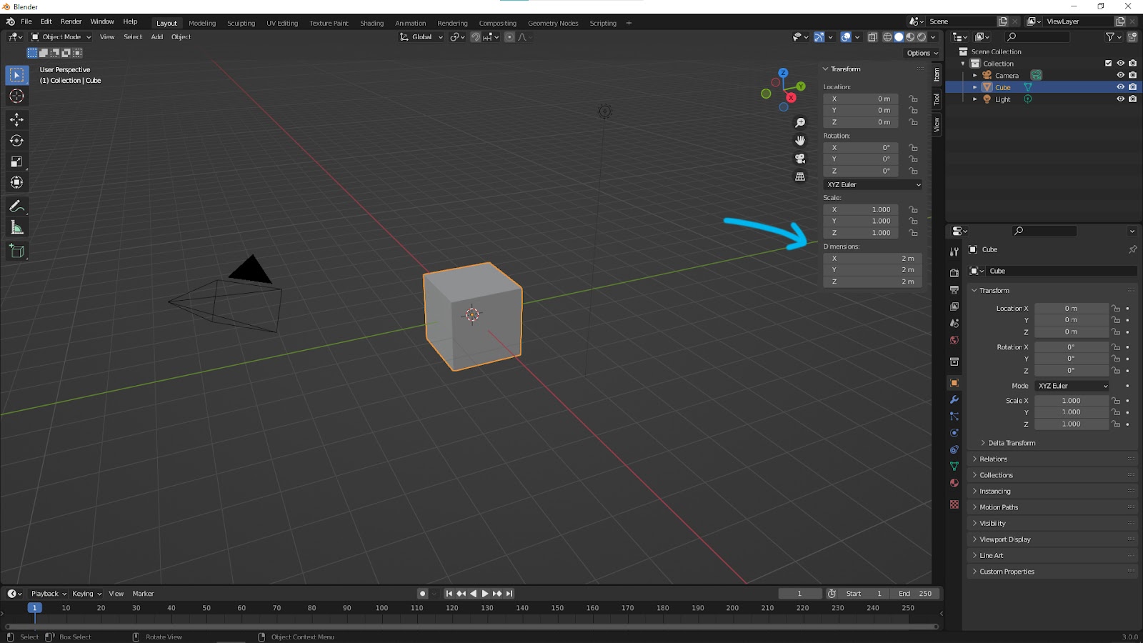 How to check Dimension in Blender - cgian.com