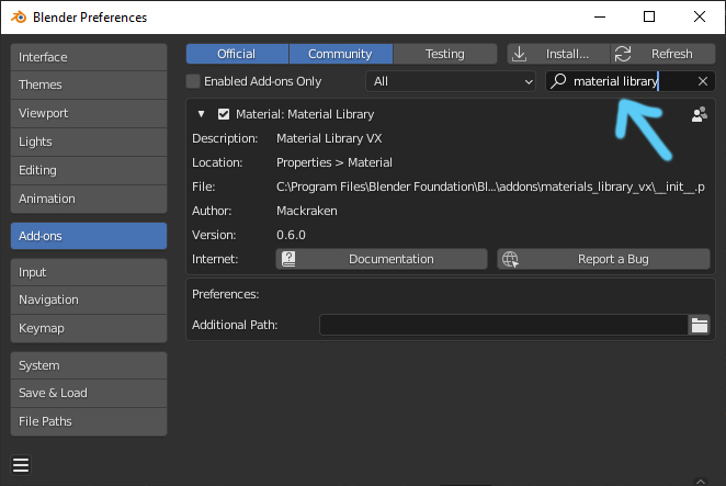 Material Library Addon in Blender