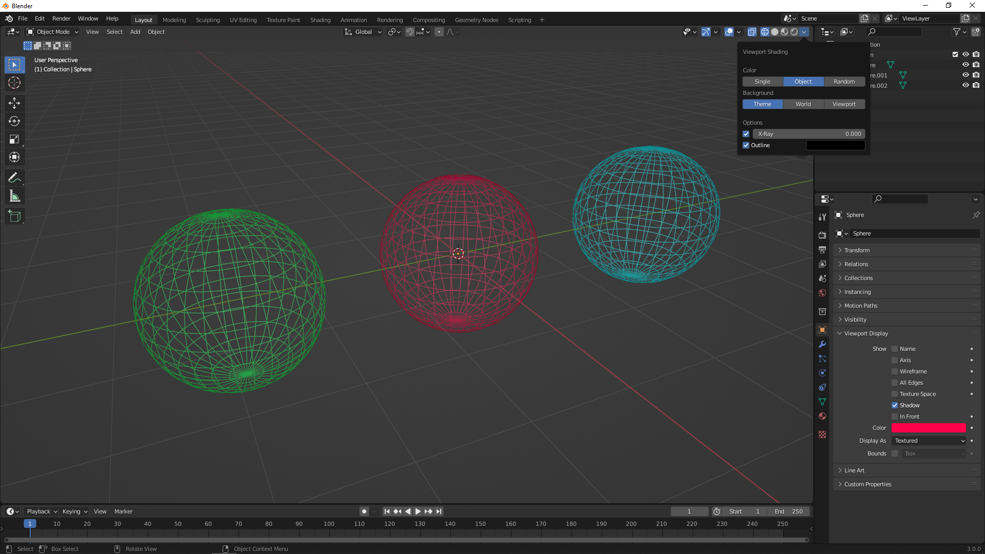 How to change wireframe color for 3D objects in Blender