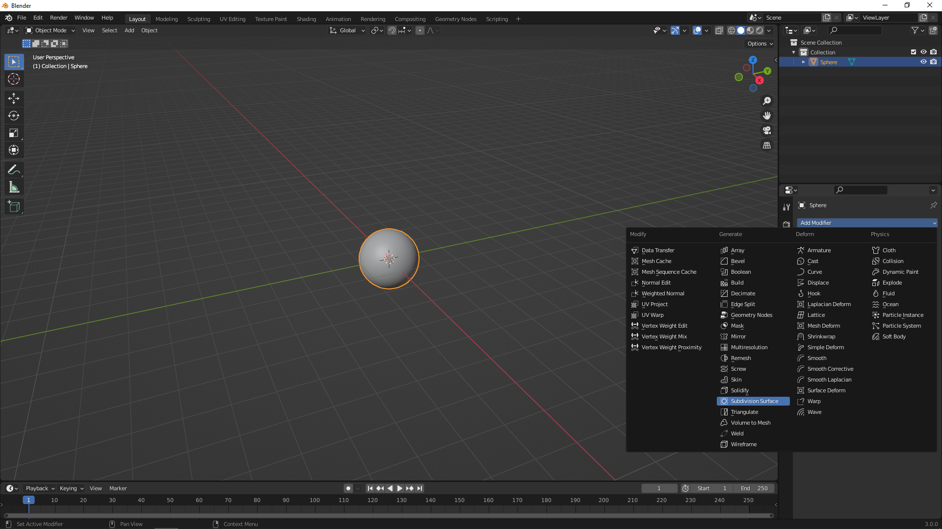 How to make a smooth sphere Blender -