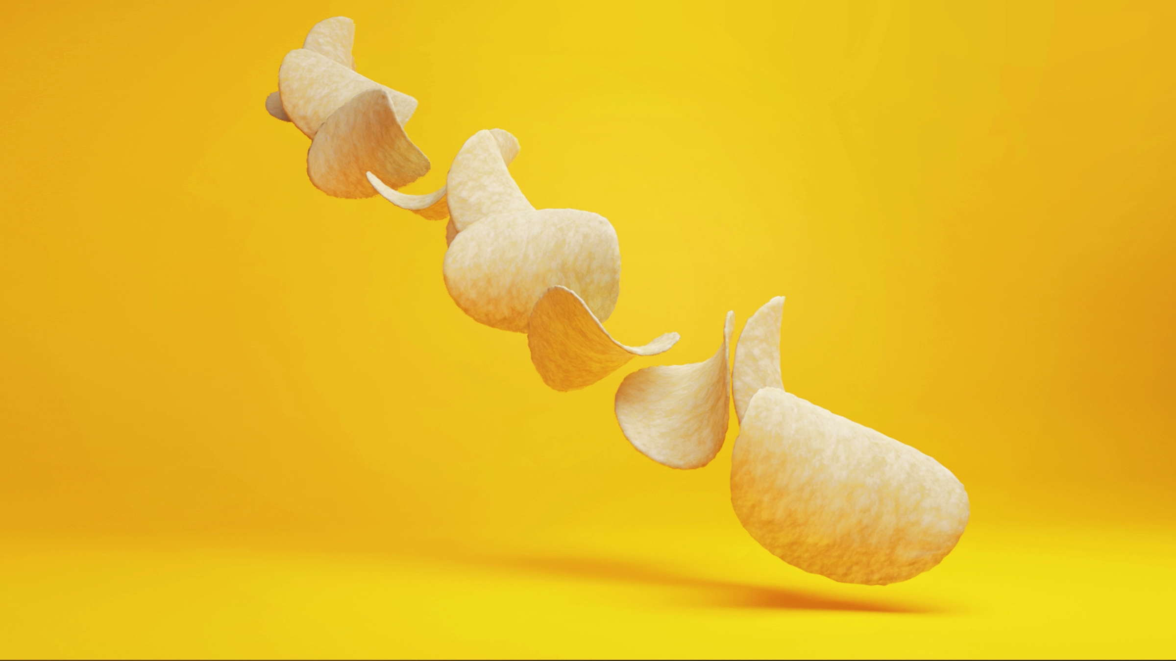 Blender Array - Potato Chips Fly in Row