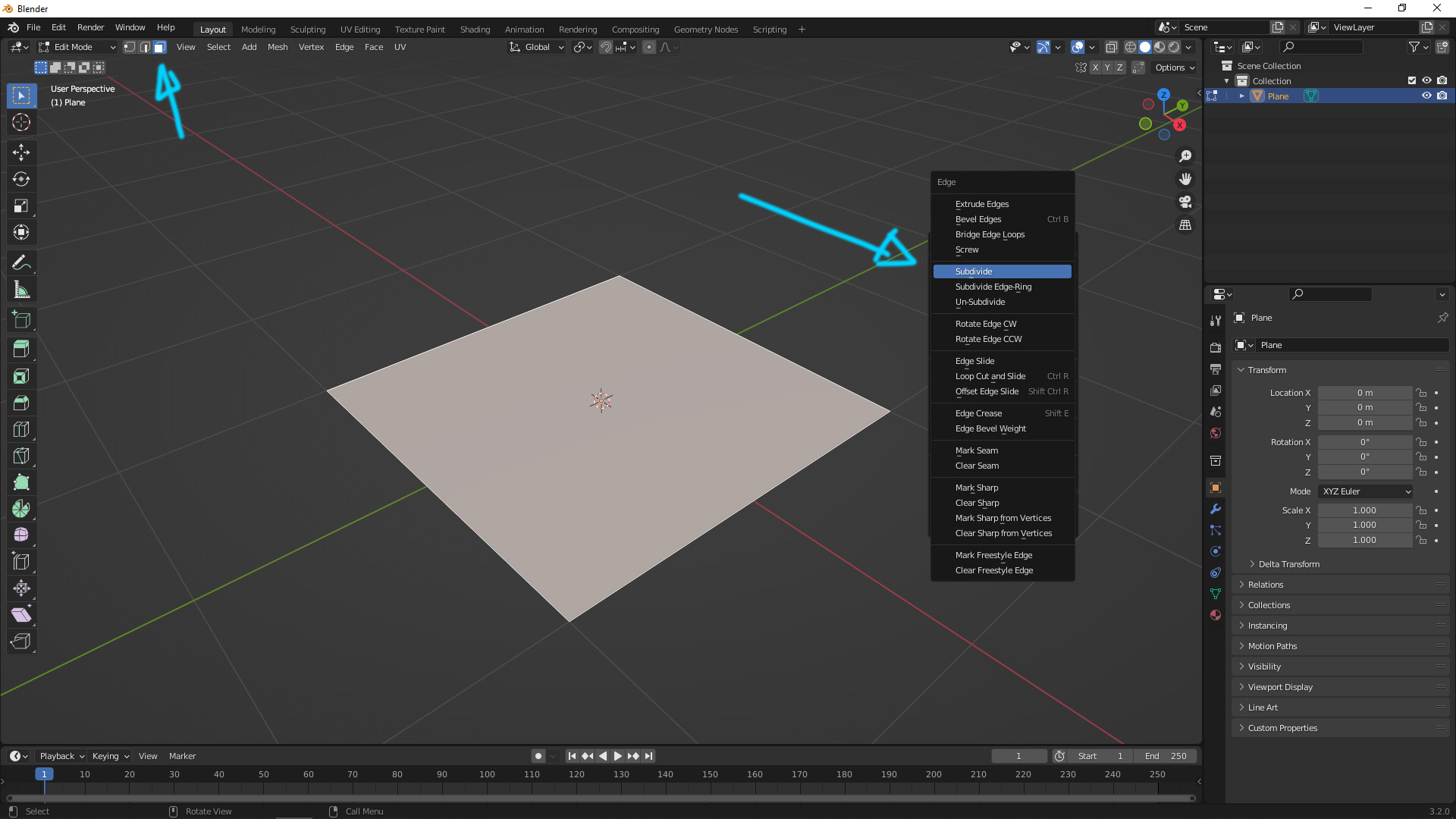 How to Subdivide a Plane, Face, & Cube Blender - cgian.com