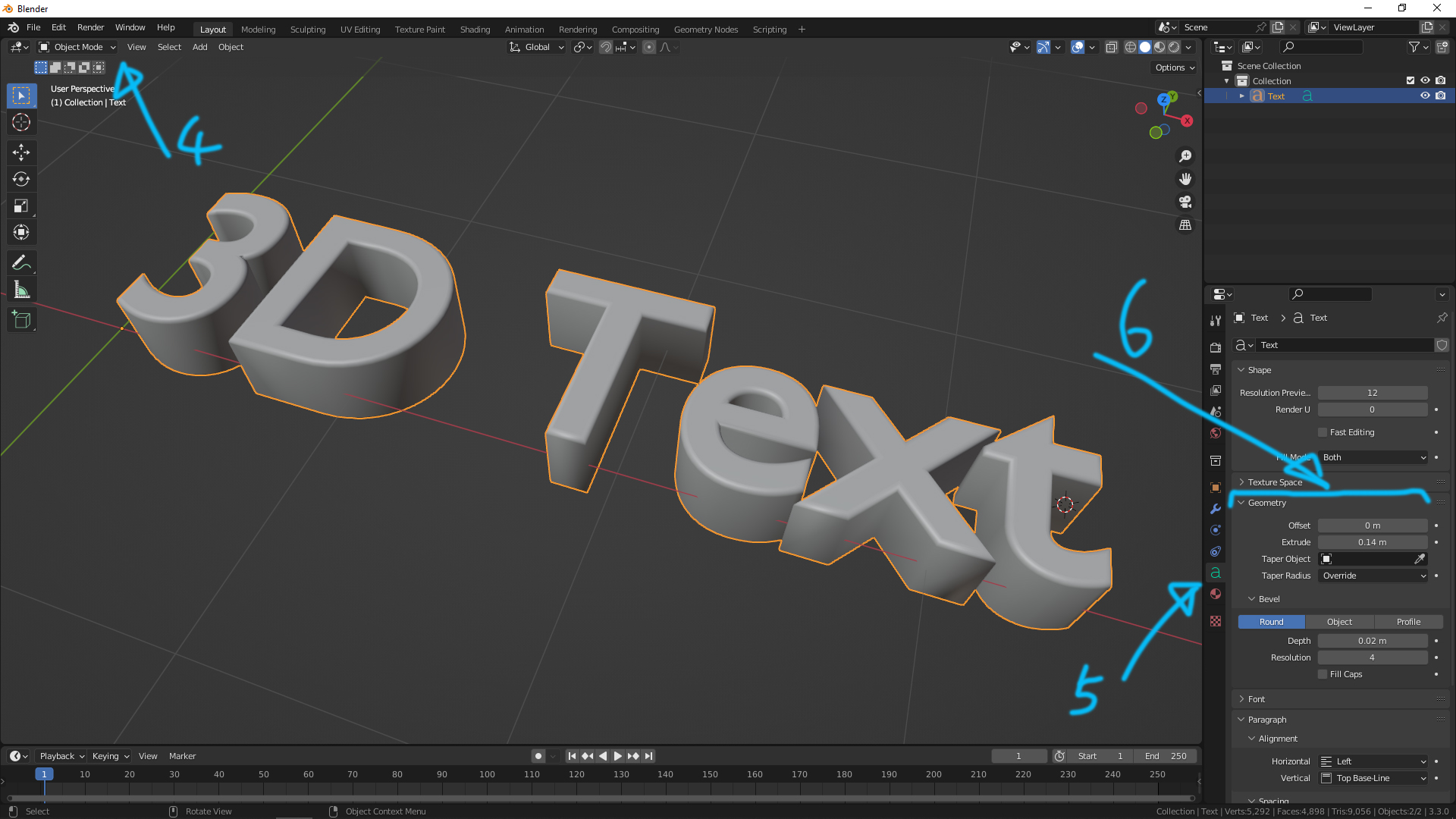3D Text Blender