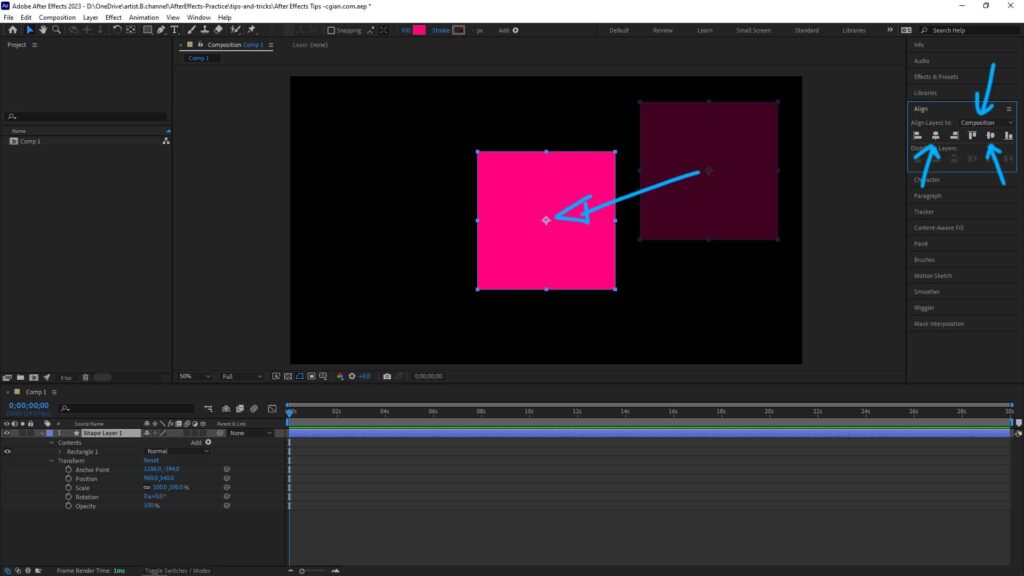  After Effects Align center