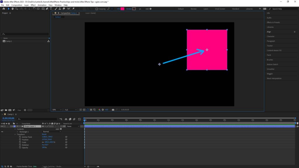 How to center anchor point in After Effects with Shortcut