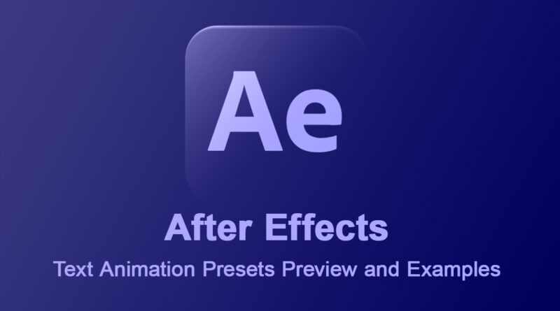 After Effects Text Animation Presets Preview