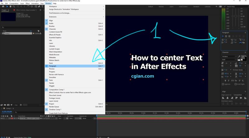 after effects how to center text