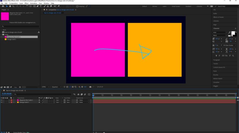 how to change color of solid in After Effects