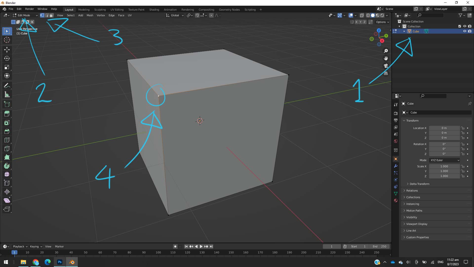 Blender Ctrl B In Edit Mode