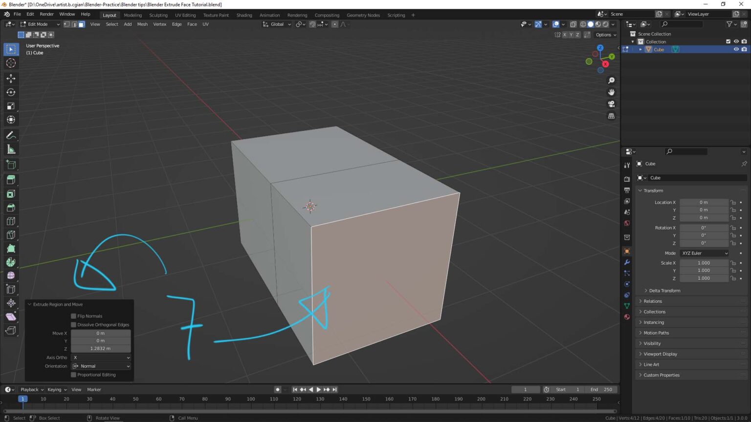 Blender Extrude Face Tutorial