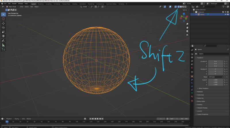 Blender How to view wireframe mode