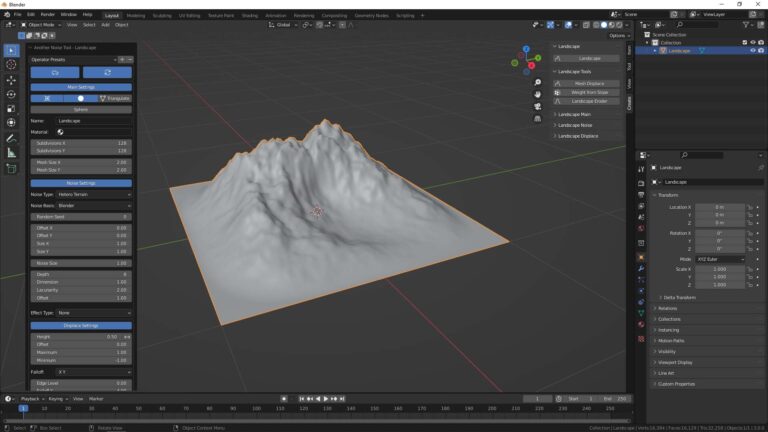 Blender Landscape and Mountain 3D model