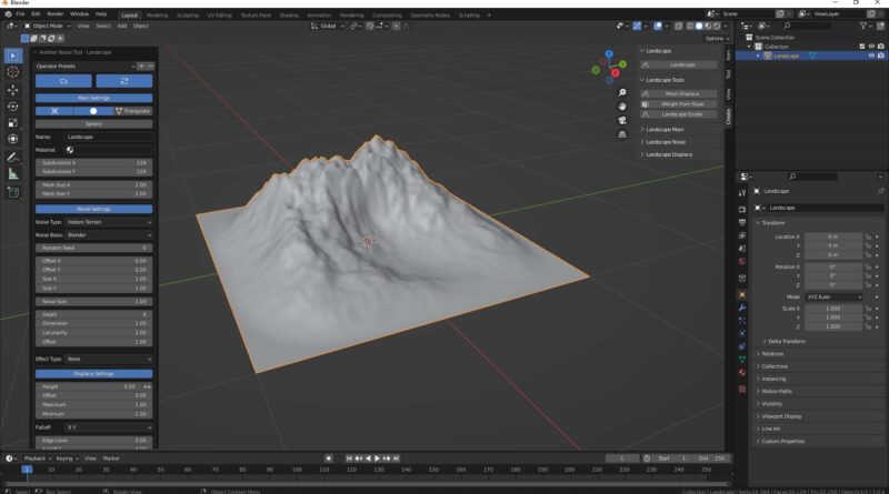 Blender Landscape and Mountain 3D model
