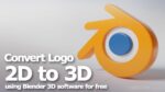 Blender Logo SVG to 3D model and set animation