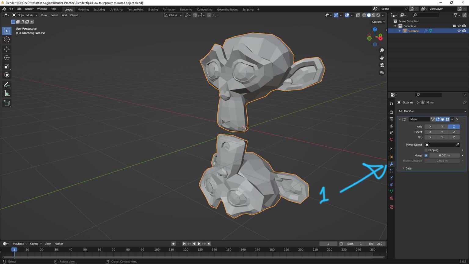 How To Separate Mirrored Objects In Blender