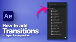 how to apply transitions in after effects