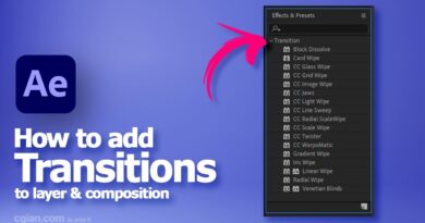 how to apply transitions in after effects