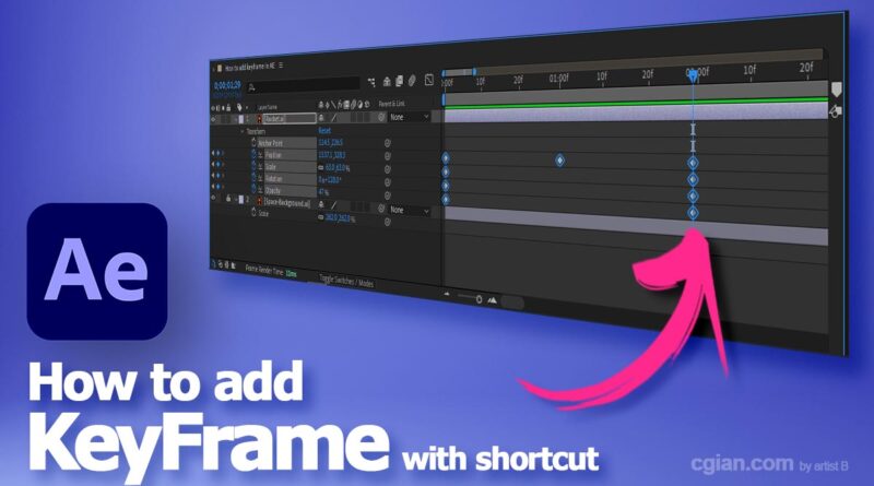 How to insert keyframe in After Effects with shortcut
