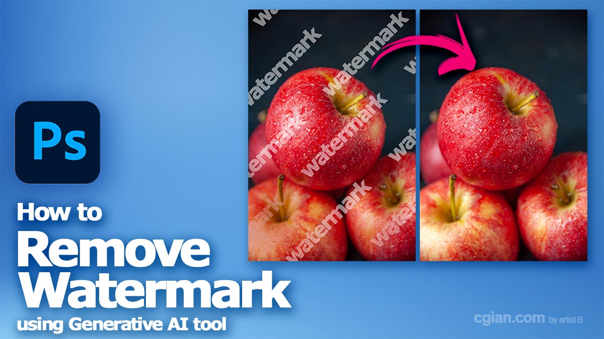 How to remove watermark using AI Generative Fill in Photoshop