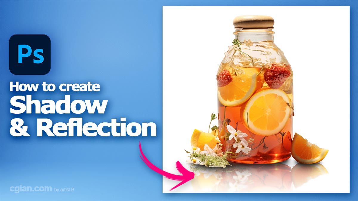 How to create Shadow and Reflection under Object in Photoshop