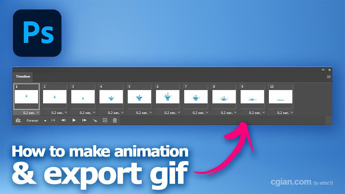 How to create animation in Photoshop and export animated gif