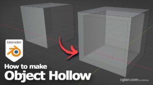 How to hollow a cube in Blender and make object solid
