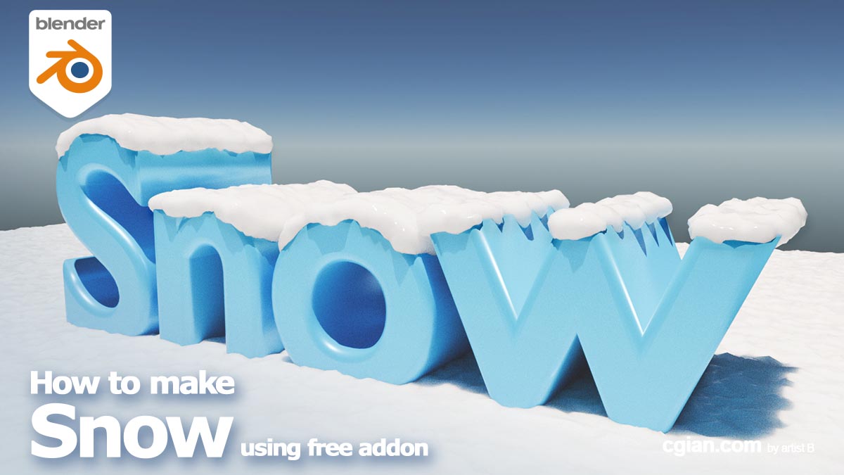 Blender Snow Free Addon for generating Snow 3D model and material