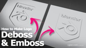 How to deboss and emboss in Blender for logo and text
