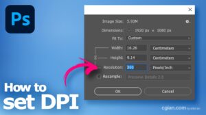 How to change dpi in Photoshop without changing size