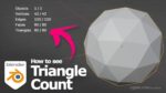 How to check how many triangles in Blender