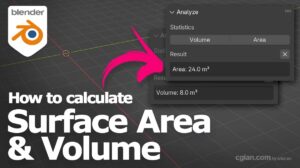 How to show 3D model surface area and volume using Blender