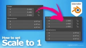 How to set current scale to 1 in Blender 