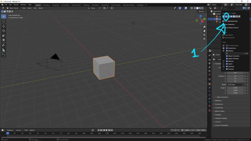 Make object unselectable in Blender - Show Selectable