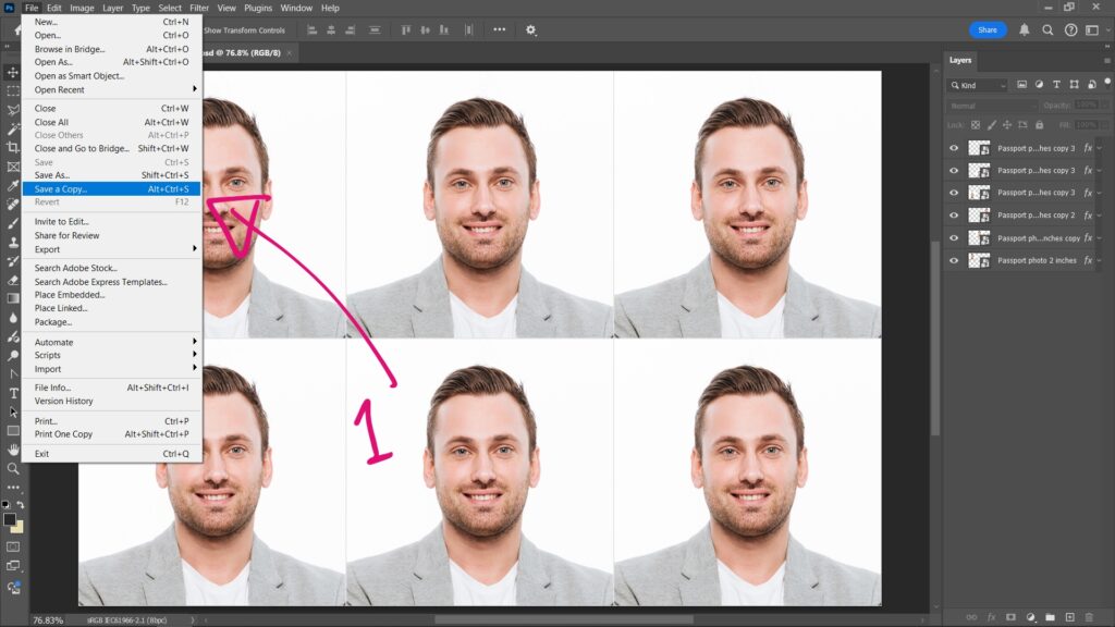 How to save as jpeg in Photoshop 01