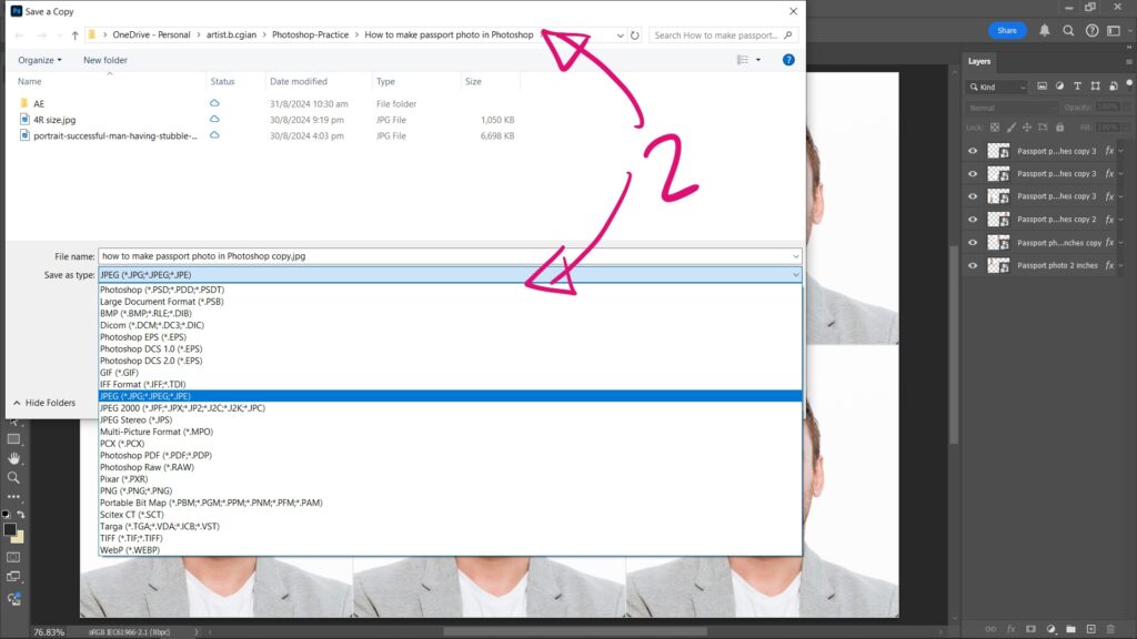 How to save as jpeg in Photoshop 02 