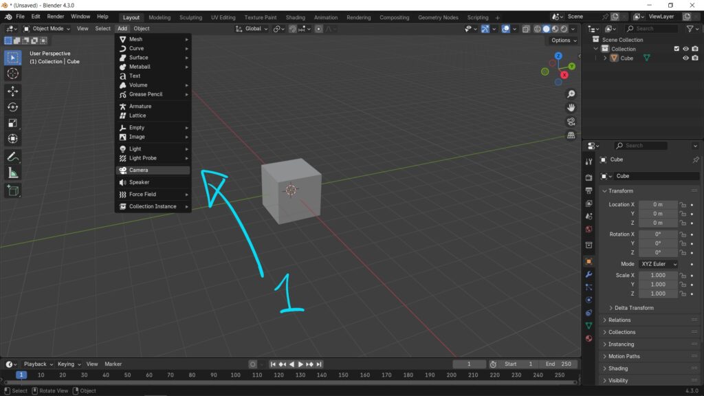 How to set isometric view in Blender 01