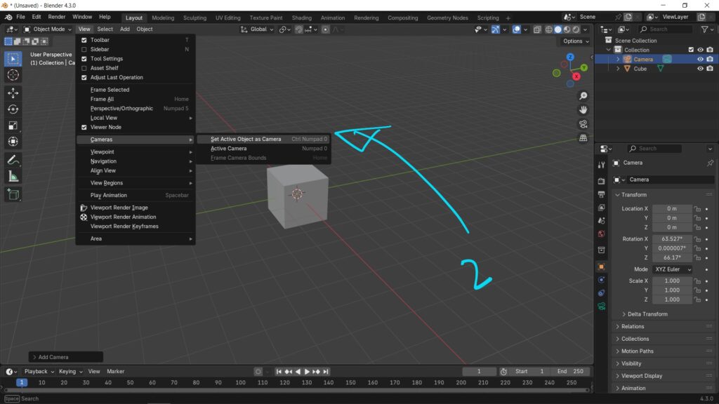 How to set isometric view in Blender 02