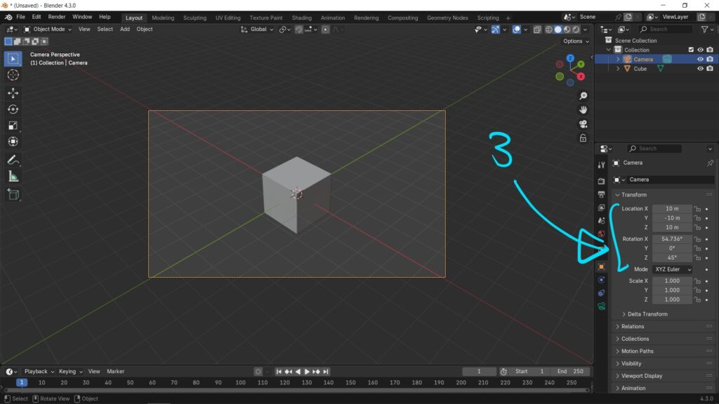 How to set isometric view in Blender 03