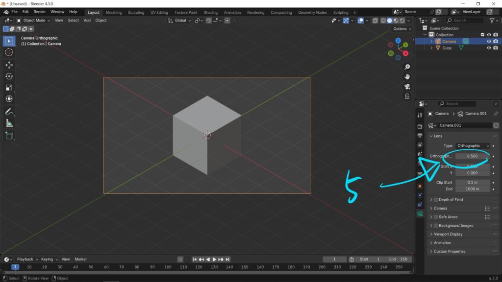 How to set isometric view in Blender 05