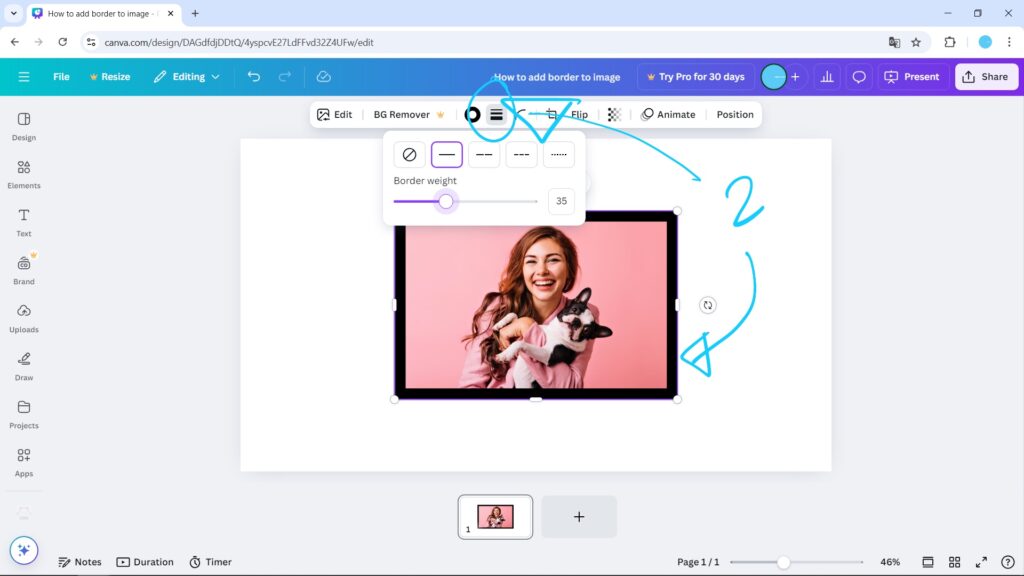 Canva how to add border to image 02