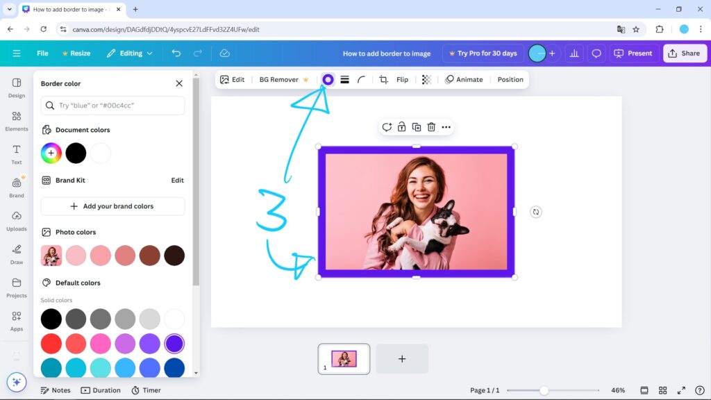 Canva how to add border to image 03