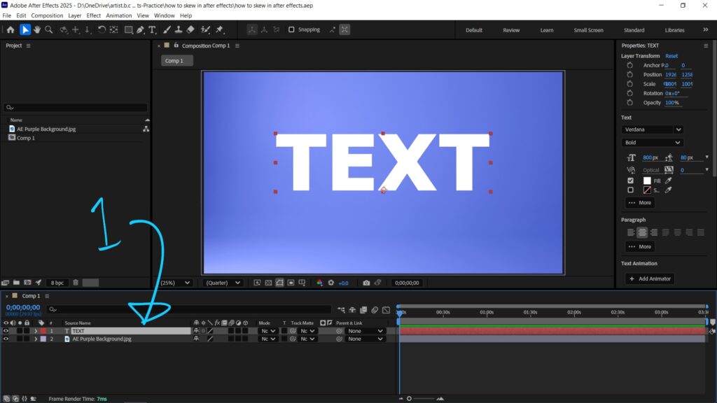 How to skew in After Effects 01