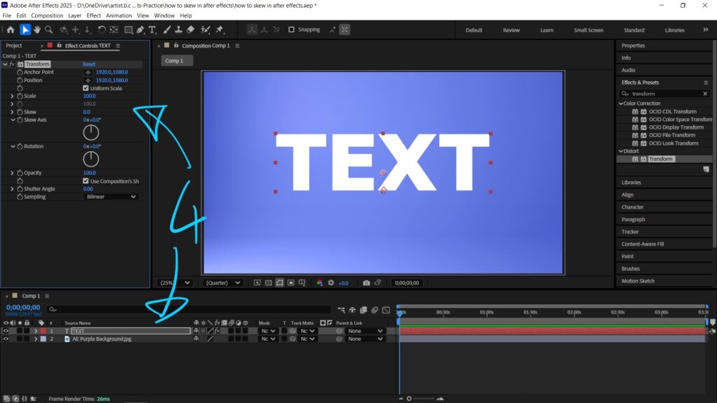 How to skew in After Effects 04