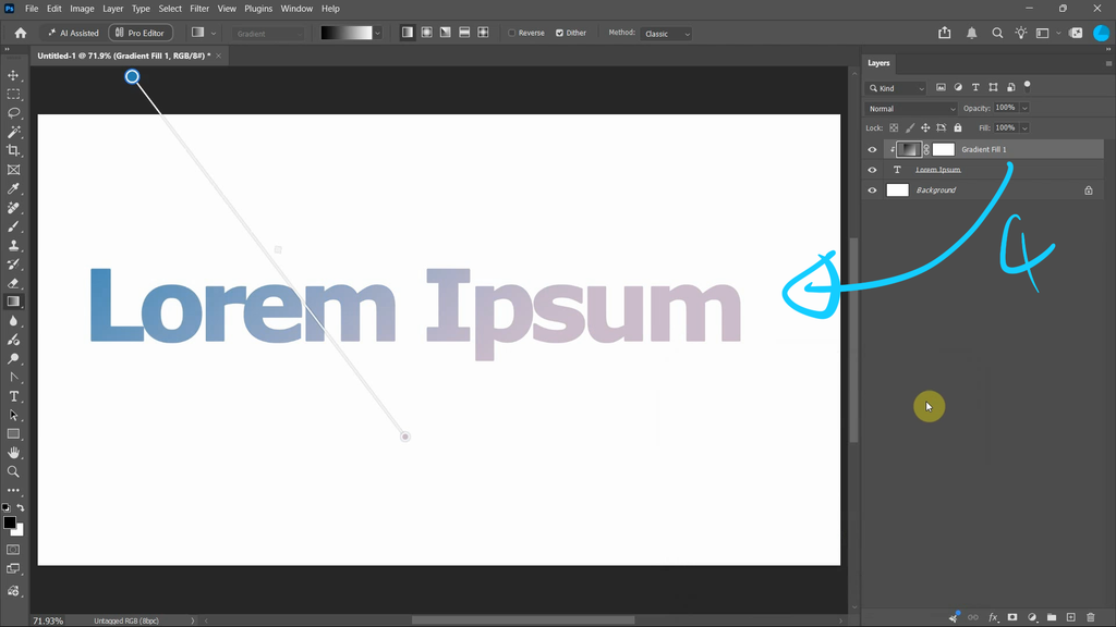 Photoshop gradient text tutorial
