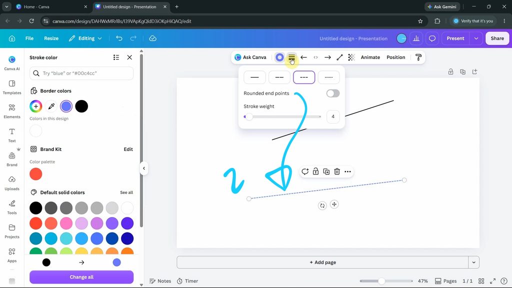 How to draw lines in Canva